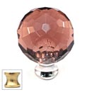 Cal Crystal [M30-AMETHYST-US3] Crystal Cabinet Knob - Amethyst - Cut Globe - Medium - Polished Brass Stem - 1 3/16" Dia.