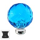 Cal Crystal [M30-AQUA-US10B] Crystal Cabinet Knob - Aqua - Cut Globe - Medium - Oil Rubbed Bronze Stem - 1 3/16" Dia.