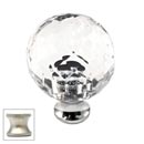 Cal Crystal [M30-US15] Crystal Cabinet Knob - Clear - Cut Globe - Medium - Satin Nickel Stem - 1 3/16&quot; Dia.