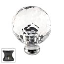 Cal Crystal [M30-US5] Crystal Cabinet Knob - Clear - Cut Globe - Medium - Antique Brass Stem - 1 3/16" Dia.