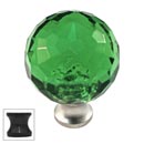 Cal Crystal [M30-GREEN-US10B] Crystal Cabinet Knob - Green - Cut Globe - Medium - Oil Rubbed Bronze Stem - 1 3/16&quot; Dia.