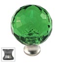 Cal Crystal [M30-GREEN-US15A] Crystal Cabinet Knob - Green - Cut Globe - Medium - Pewter Stem - 1 3/16&quot; Dia.