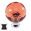 Cal Crystal [M30-PINK-US10B] Crystal Cabinet Knob - Pink - Cut Globe - Medium - Oil Rubbed Bronze Stem - 1 3/16&quot; Dia.
