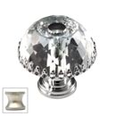 Cal Crystal [M30A-US15] Crystal Cabinet Knob - Clear - Decorative Half Round - Satin Nickel Stem - 1 1/8&quot; Dia.