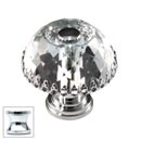 Cal Crystal [M30A-US26] Crystal Cabinet Knob - Clear - Decorative Half Round - Polished Chrome Stem - 1 1/8&quot; Dia.