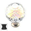 Cal Crystal [M30AB-US10B] Crystal Cabinet Knob - Prism - Cut Globe - Medium - Oil Rubbed Bronze Stem - 1 3/16" Dia.