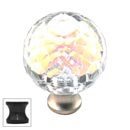 Cal Crystal [M30AB-US10B] Crystal Cabinet Knob - Prism - Cut Globe - Medium - Oil Rubbed Bronze Stem - 1 3/16&quot; Dia.