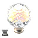 Cal Crystal [M30AB-US15A] Crystal Cabinet Knob - Prism - Cut Globe - Medium - Pewter Stem - 1 3/16&quot; Dia.