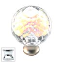 Cal Crystal [M30AB-US26] Crystal Cabinet Knob - Prism - Cut Globe - Medium - Polished Chrome Stem - 1 3/16" Dia.