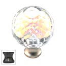 Cal Crystal [M30AB-US5] Crystal Cabinet Knob - Prism - Cut Globe - Medium - Antique Brass Stem - 1 3/16&quot; Dia.