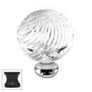Cal Crystal [M30S-US10B] Crystal Cabinet Knob - Clear - Engraved Swirl Globe - Medium - Oil Rubbed Bronze Stem - 1 3/16" Dia.