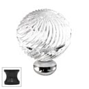 Cal Crystal [M30S-US10B] Crystal Cabinet Knob - Clear - Engraved Swirl Globe - Medium - Oil Rubbed Bronze Stem - 1 3/16&quot; Dia.