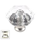 Cal Crystal [M31-US14] Crystal Cabinet Knob - Clear - Hexagon - Small - Polished Nickel Stem - 1 1/8" Dia.