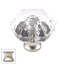 Cal Crystal [M31-US15] Crystal Cabinet Knob - Clear - Hexagon - Small - Satin Nickel Stem - 1 1/8" Dia.