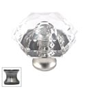 Cal Crystal [M31-US15A] Crystal Cabinet Knob - Clear - Hexagon - Small - Pewter Stem - 1 1/8" Dia.