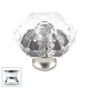 Cal Crystal [M31-US26] Crystal Cabinet Knob - Clear - Hexagon - Small - Polished Chrome Stem - 1 1/8" Dia.