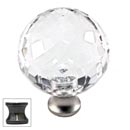 Cal Crystal [M35-US5] Crystal Cabinet Knob - Clear - Cut Globe - Large - Antique Brass Stem - 1 3/8" Dia.
