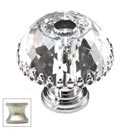 Cal Crystal [M35A-US15] Crystal Cabinet Knob - Clear - Decorative Half Round - Satin Nickel Stem - 1 1/2&quot; Dia.