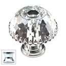 Cal Crystal [M35A-US26] Crystal Cabinet Knob - Clear - Decorative Half Round - Polished Chrome Stem - 1 1/2" Dia.