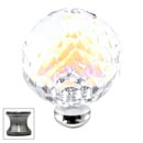 Cal Crystal [M35AB-US15A] Crystal Cabinet Knob - Prism - Cut Globe - Large - Pewter Stem - 1 3/8" Dia.