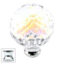 Cal Crystal [M35AB-US26] Crystal Cabinet Knob - Prism - Cut Globe - Large - Polished Chrome Stem - 1 3/8" Dia.