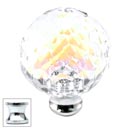 Cal Crystal [M35AB-US26] Crystal Cabinet Knob - Prism - Cut Globe - Large - Polished Chrome Stem - 1 3/8&quot; Dia.