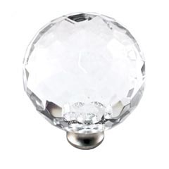 Cal Crystal [M40-US10B] Crystal Cabinet Knob - Clear - Cut Globe - Extra Large - Oil Rubbed Bronze Stem - 1 1/2" Dia.