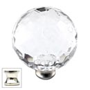 Cal Crystal [M40-US14] Crystal Cabinet Knob - Clear - Cut Globe - Extra Large - Polished Nickel Stem - 1 1/2" Dia.