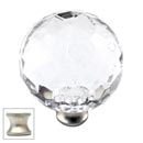 Cal Crystal [M40-US15] Crystal Cabinet Knob - Clear - Cut Globe - Extra Large - Satin Nickel Stem - 1 1/2" Dia.