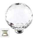 Cal Crystal [M40-US15] Crystal Cabinet Knob - Clear - Cut Globe - Extra Large - Satin Nickel Stem - 1 1/2&quot; Dia.