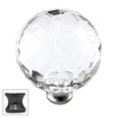 Cal Crystal [M40-US5] Crystal Cabinet Knob - Clear - Cut Globe - Extra Large - Antique Brass Stem - 1 1/2" Dia.