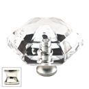 Cal Crystal [M41-US14] Crystal Cabinet Knob - Clear - Hexagon - Large - Polished Nickel Stem - 1 1/2" Dia.