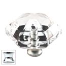 Cal Crystal [M41-US26] Crystal Cabinet Knob - Clear - Hexagon - Large - Polished Chrome Stem - 1 1/2" Dia.