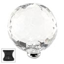 Cal Crystal [M45-US10B] Crystal Cabinet Knob - Clear - Cut Globe - Jumbo - Oil Rubbed Bronze Stem - 1 3/4" Dia.