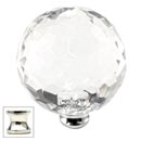 Cal Crystal [M45-US14] Crystal Cabinet Knob - Clear - Cut Globe - Jumbo - Polished Nickel Stem - 1 3/4" Dia.