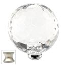 Cal Crystal [M45-US15] Crystal Cabinet Knob - Clear - Cut Globe - Jumbo - Satin Nickel Stem - 1 3/4&quot; Dia.