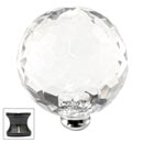 Cal Crystal [M45-US5] Crystal Cabinet Knob - Clear - Cut Globe - Jumbo - Antique Brass Stem - 1 3/4" Dia.