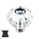 Cal Crystal [M50-US10B] Crystal Cabinet Knob - Clear - Hexagon w/ Ferrule - Oil Rubbed Bronze Stem - 1 3/4" Dia.