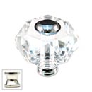 Cal Crystal [M50-US14] Crystal Cabinet Knob - Clear - Hexagon w/ Ferrule - Polished Nickel Stem - 1 3/4" Dia.