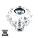 Cal Crystal [M50-US15A] Crystal Cabinet Knob - Clear - Hexagon w/ Ferrule - Pewter Stem - 1 3/4" Dia.