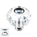 Cal Crystal [M50-US26] Crystal Cabinet Knob - Clear - Hexagon w/ Ferrule - Polished Chrome Stem - 1 3/4&quot; Dia.