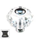 Cal Crystal [M50-US5] Crystal Cabinet Knob - Clear - Hexagon w/ Ferrule - Antique Brass Stem - 1 3/4" Dia.