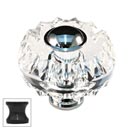 Cal Crystal [M51-US10B] Crystal Cabinet Knob - Clear - Round Fluted w/ Ferrule - Oil Rubbed Bronze Stem - 1 3/4" Dia.