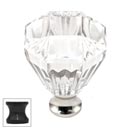 Cal Crystal [M991-US10B] Crystal Cabinet Knob - Clear - Octagonal - Oil Rubbed Bronze Stem - 1 1/4" Dia.