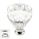 Cal Crystal [M991-US14] Crystal Cabinet Knob - Clear - Octagonal - Polished Nickel Stem - 1 1/4" Dia.