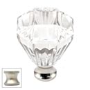 Cal Crystal [M991-US15] Crystal Cabinet Knob - Clear - Octagonal - Satin Nickel Stem - 1 1/4&quot; Dia.