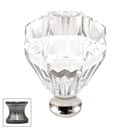 Cal Crystal [M991-US15A] Crystal Cabinet Knob - Clear - Octagonal - Pewter Stem - 1 1/4&quot; Dia.