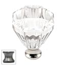 Cal Crystal [M991-US15A] Crystal Cabinet Knob - Clear - Octagonal - Pewter Stem - 1 1/4" Dia.