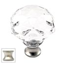 Cal Crystal [M992-US15] Crystal Cabinet Knob - Clear - Round Cut Dome - Satin Nickel Stem - 1 3/8&quot; Dia.