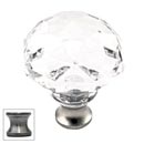 Cal Crystal [M992-US15A] Crystal Cabinet Knob - Clear - Round Cut Dome - Pewter Stem - 1 3/8" Dia.